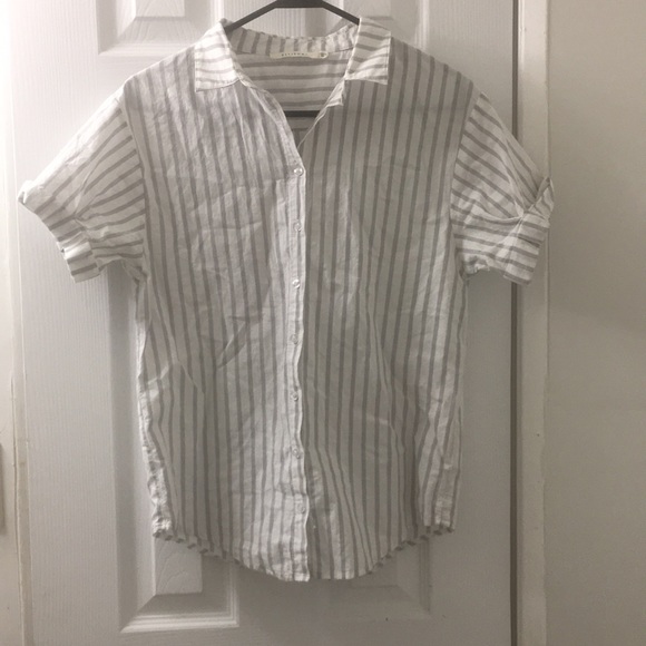 Roolee Tops - Ellison brand grey and white striped blouse